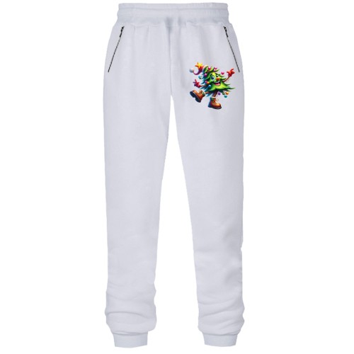 Штани з футера без начісу Танцююча ялинка з гірляндою