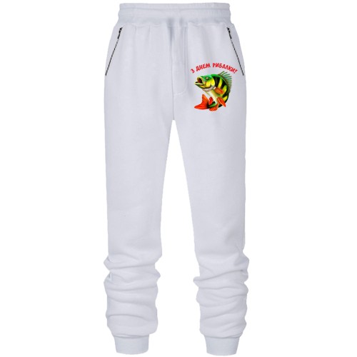 Штани з футера без начісу з Днем Рибалки