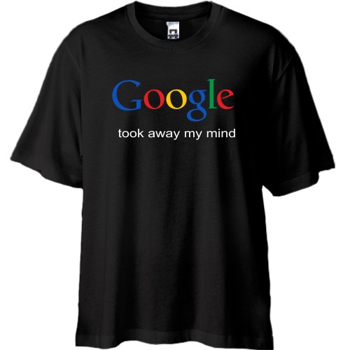 Футболка oversize с логотипом «Google» и надписью «took away my mind»
