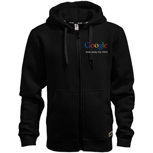 Мужская толстовка на молнии с логотипом «Google» и надписью «took away my mind»