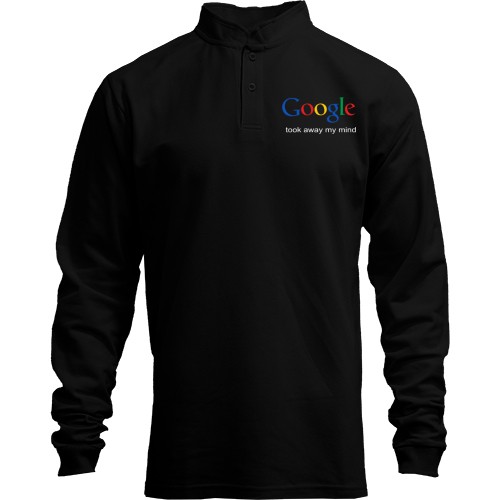 Мужской лонгслив поло со стойкой Google took away my mind