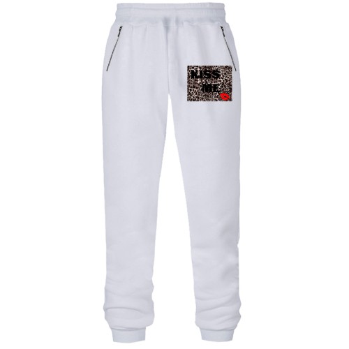 Штани з футера без начісу з леопардовим принтом Kiss Me