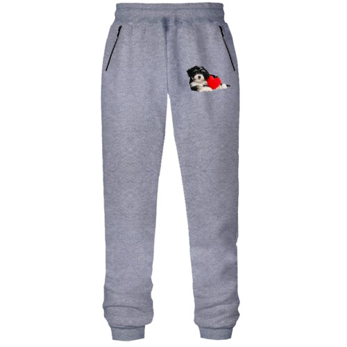 Штаны из футера без начеса Мальтипу с подушкой-сердцем