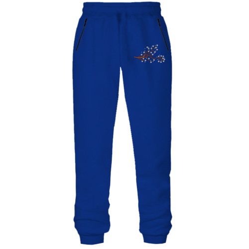 Штани з футера без начісу Гілка зі сніжинками