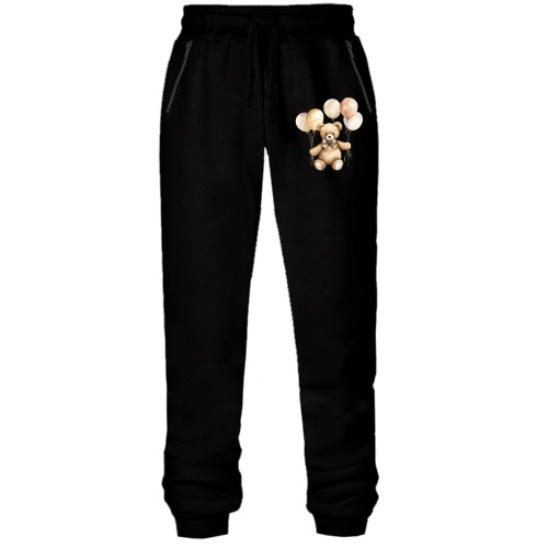 Штаны из футера без начеса Мишка Тедди с шарами