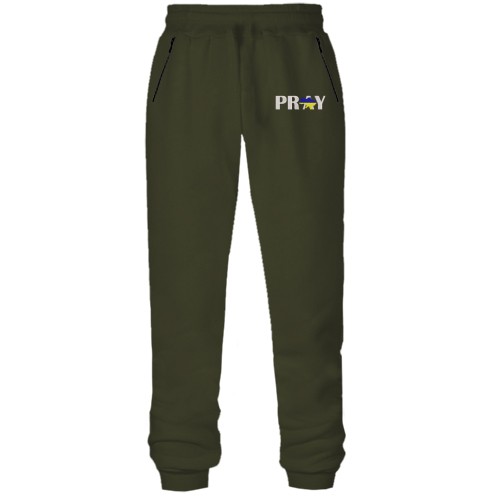 Штаны из футера без начеса Pray for Ukraine -