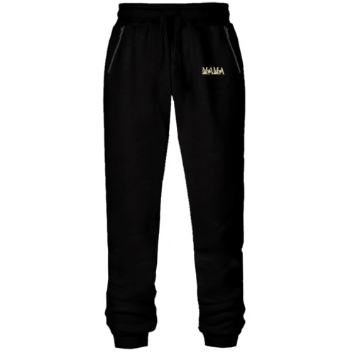 Штаны из футера без начеса с узорчатой надписью Мама