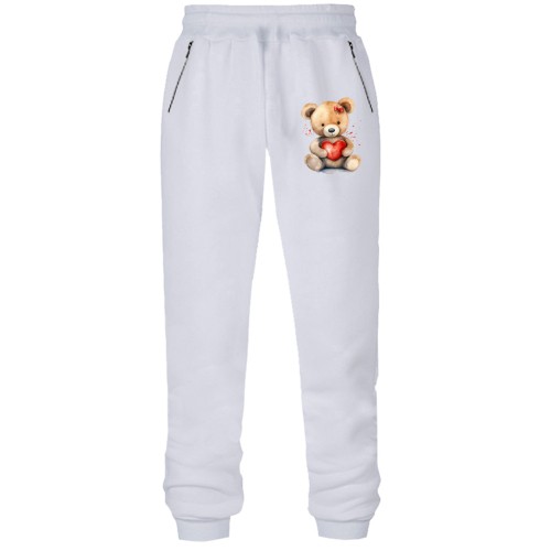 Штани з футера без начісу Плюшевий ведмедик з серцем (3)