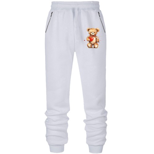 Штани з футера без начісу Плюшевий ведмедик з серцем (2)