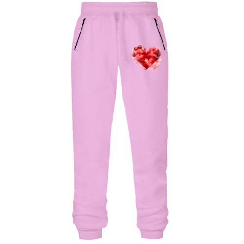 Штаны из футера без начеса Сердце из акварельных облаков