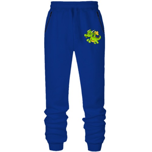 Штаны из футера без начеса Мультяшный дракон с усами