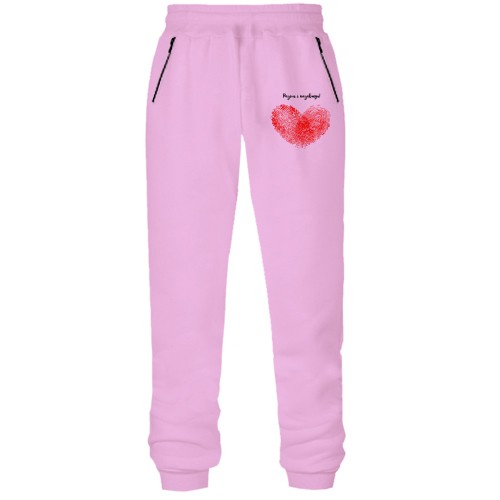 Штаны из футера без начеса с отпечатками пальцев 