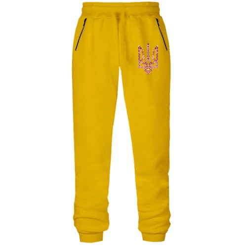 Штани з футера без начісу з піксельним тризубом