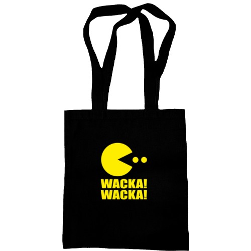Сумка шопер із персонажем Пакманом та написом «WACKA! WACKA!»