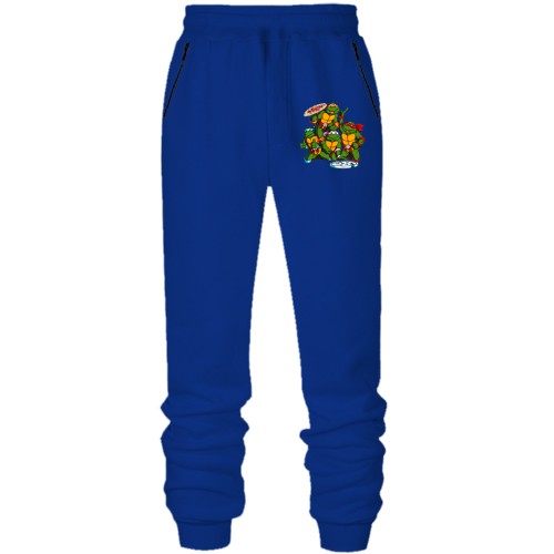 Штаны из футера без начеса с черепашками ниндзя и пиццой