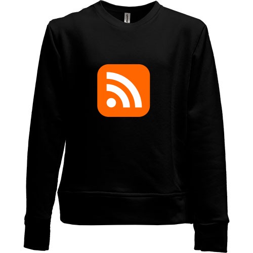 Детский свитшот без начеса с оранжевой иконкой RSS-ленты