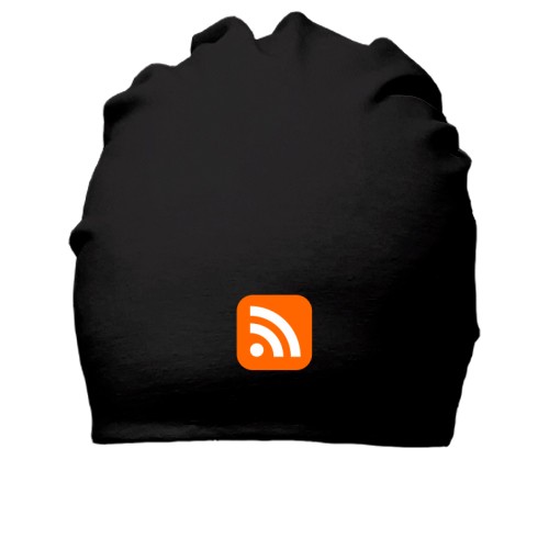 Хлопковая шапка с оранжевой иконкой RSS-ленты
