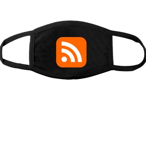 Тканевая маска для лица с оранжевой иконкой RSS-ленты
