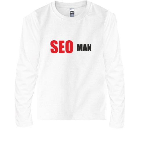 Детский лонгслив с надписью «SEO MAN»