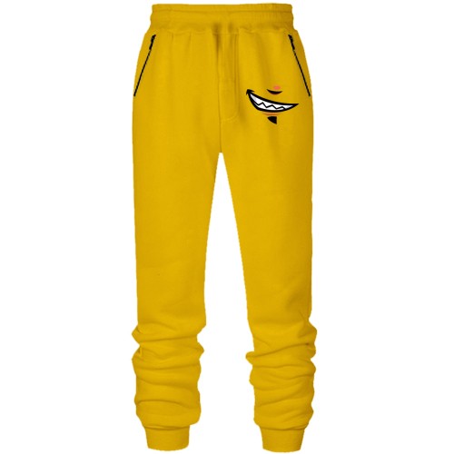 Штани з футера без начісу з посмішкою 