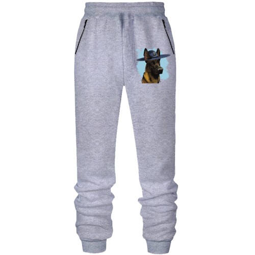 Штани з футера без начісу з вівчаркою в капелюсі