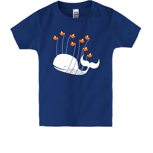 Детская футболка с китом и птичками Fail Whale из Twitter