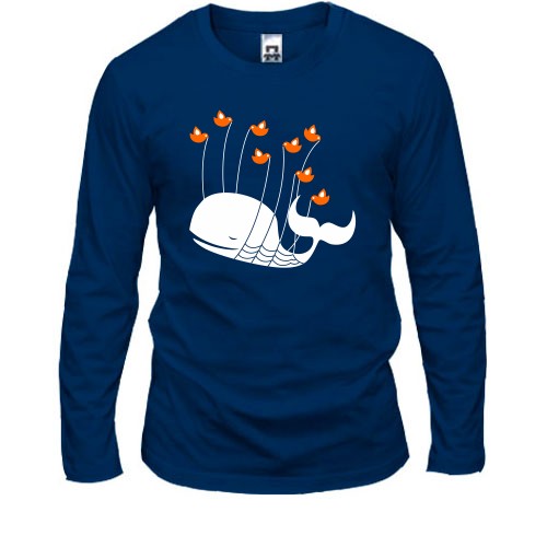 Чоловічий лонгслів із китом та пташками Fail Whale з Twitter