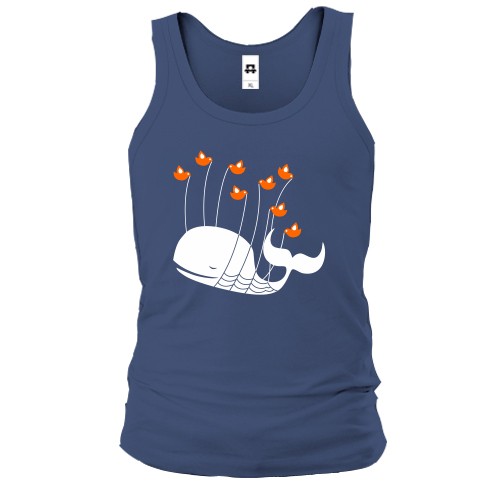 Мужская майка с китом и птичками Fail Whale из Twitter