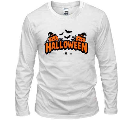 Лонгслів Надпись Halloween с тыквами