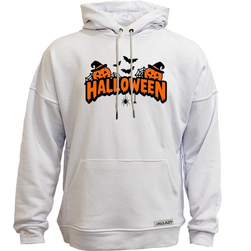 Худи без начісу Надпись Halloween с тыквами