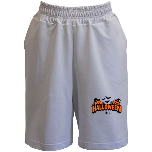 Шорты Надпись Halloween с тыквами