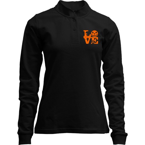 Лонгслив поло со стойкой Love Halloween
