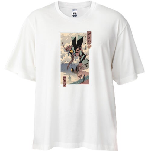 Футболка Oversize Евангелион - древняя гравюра