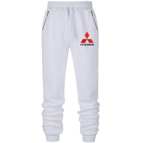 Штаны из футера без начеса с лого Mitsubishi