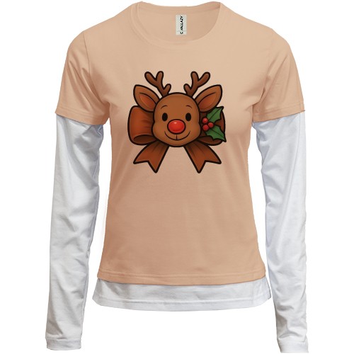 Комбінований лонгслів Оленя із бантом