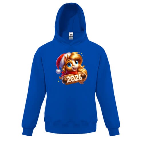 Детская худи с Новогодней лошадью 2026