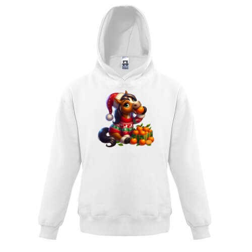 Дитяче худі Новорічна конячка з мандаринами