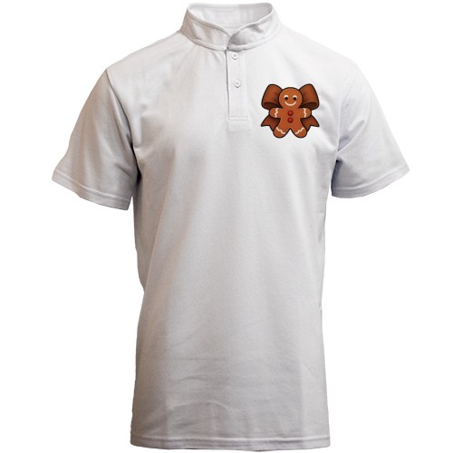 Футболка з коміром стійкою Новорічне печиво із бантом