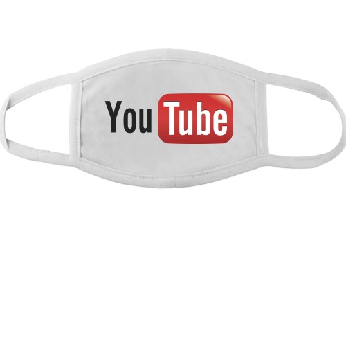 Тканинна маска для обличчя із класичним логотипом YouTube