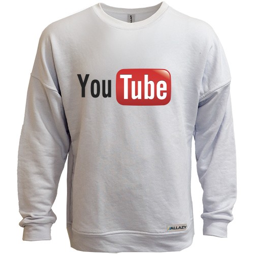 Світшот без начісу із класичним логотипом YouTube