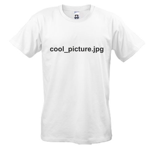 Чоловіча футболка з написом «cool_picture.jpg»