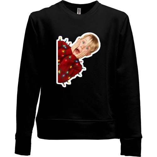 Детский свитшот без начеса Кевин из Один Дома с гирляндой