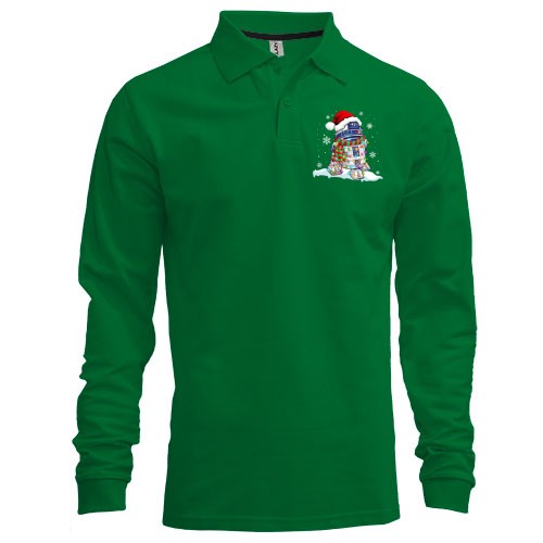 Лонгслив поло Новогодний дроид R2-D2