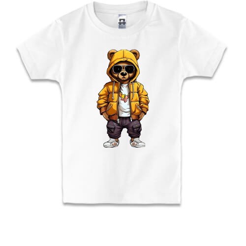 Детская футболка Медведь в куртке