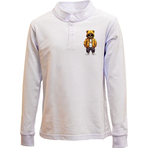 Детский лонгслив поло Медведь в куртке