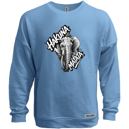 Свитшот без начеса со слоном  Hakuna Matata