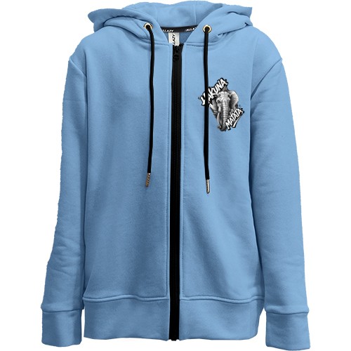 Детская худи на молнии со слоном  Hakuna Matata