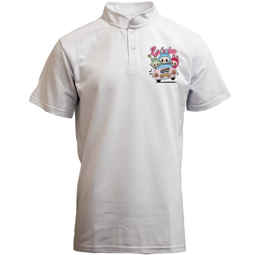 Футболка з коміром стійкою Лабубу на автомобілі