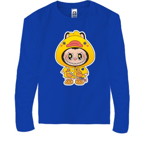 Дитяча футболка з довгим рукавом Жовтий Лабубу