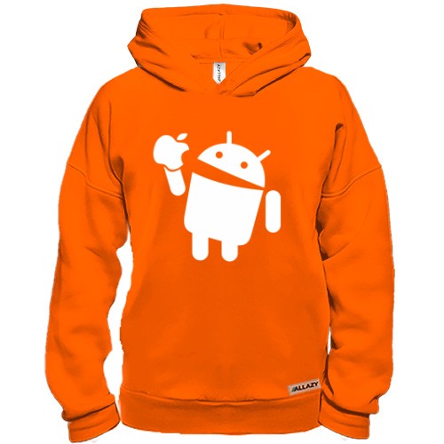 Худі BASE із силуетом робота Android, що тримає надкушене яблуко